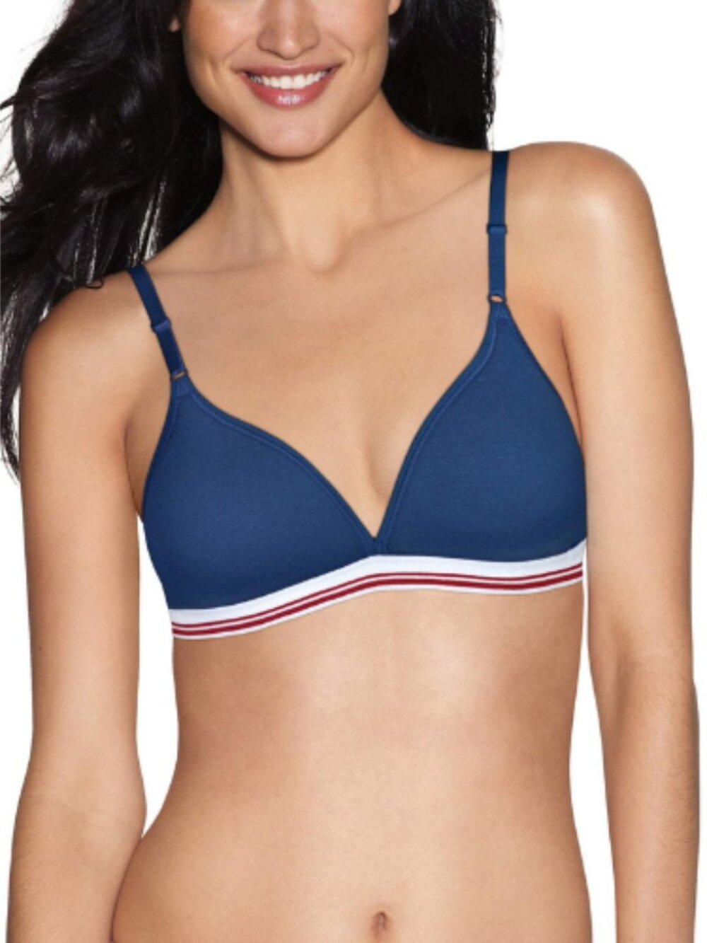 Hanes ComfortFlex Fit Wirefree Bra G147 Navy Blue X-Temp Sporty Size Small & XL